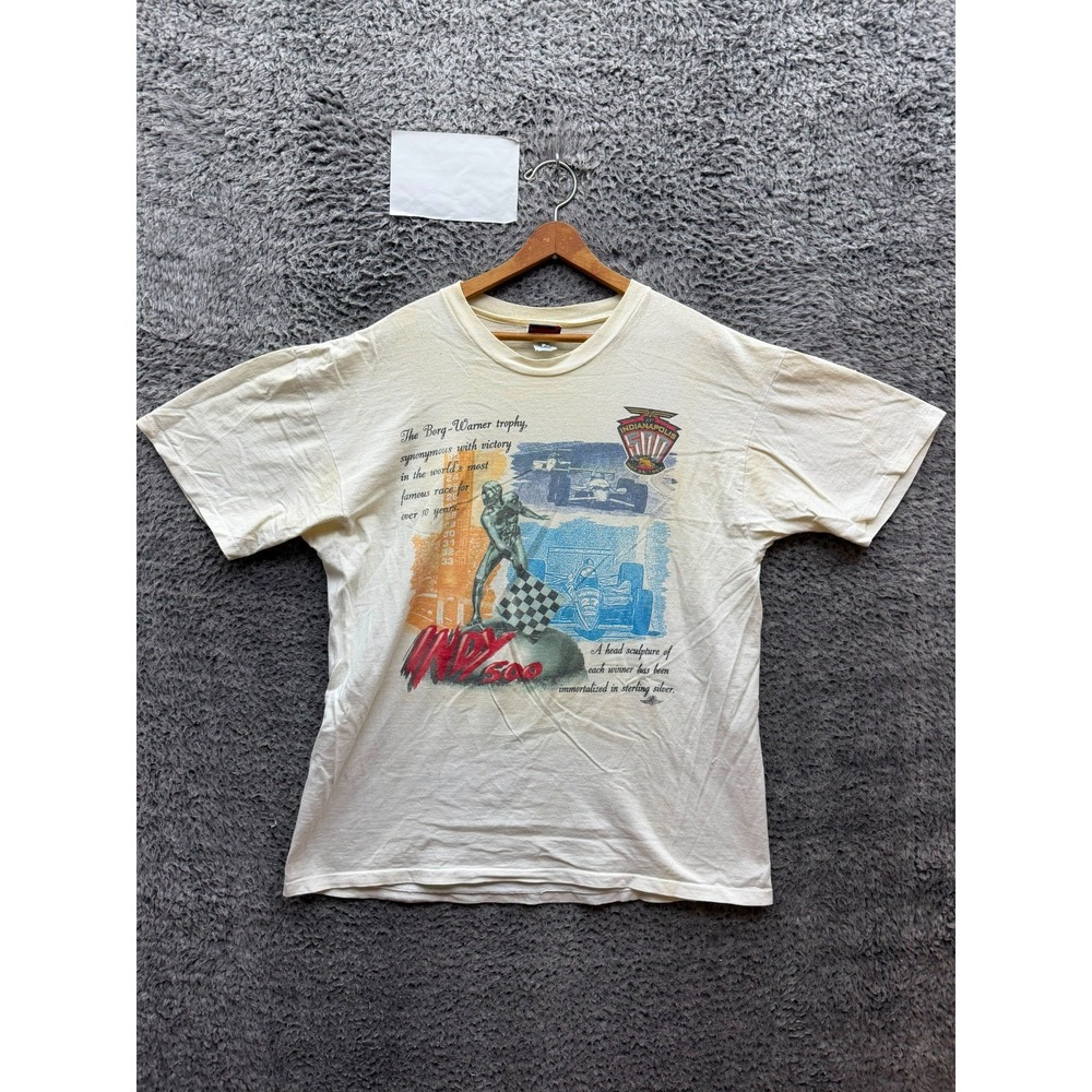 Vintage 1997 Indy 500 Indianapolis Motor Speedway Graphic T-Shirt White Size S/M